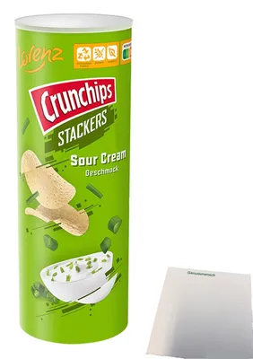 Produktbild von Lorenz Crunchips Stackers Sour Cream (175g Dose) + usy Block