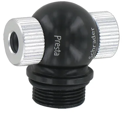 Image de Adaptateur de valve RP-80102 en aluminium avec verrouillage par molette - compatible Schrader et autres systèmes...