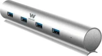 Produktbild von Woxter Hub 73, USB 3.2 Gen 1 (3.1 Gen 1) Type-A, USB 3.2 Gen 1 (3.1 Gen 1) Type-A, 5000 Mbit/s, Silber, Aluminium, AC