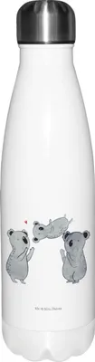 Produktbild von Mr. & Mrs. Panda Trinkflasche Koalas Feiern - Weiß - Geschenk, Feier, Thermosflasche, Happy Birthday, Koala, thermobehälter, Thermos, Party, Geburtstag, trinkflaschen