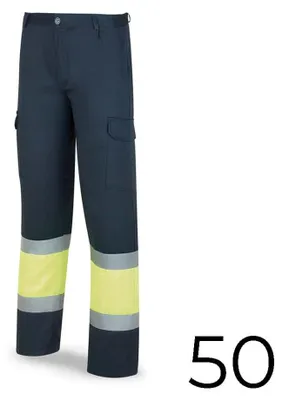 Productafbeelding van Veiligheidspantalon 388pfxyfa, geel, marineblauw, hoge zichtbaarheid - 50 stuks