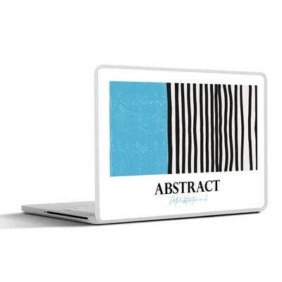 Produktbild von MuchoWow® Laptop Aufkleber Sticker Cover Blau - Design - Schwarz - Weiß 30x21 cm - Sticker für Laptop - Selbstklebend