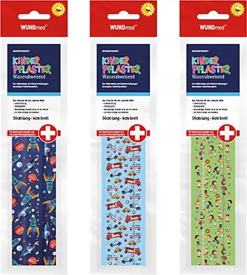 Produktbild von Kinderpflaster 50cmx6cm farblich sort, wasserabweisend, atmungsaktiv