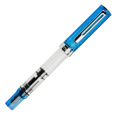 Füllfederhalter transparent blau, Feder B (breit), 1 Stück
