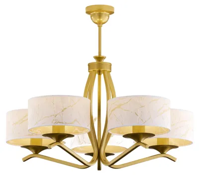Produktbild von JUPITER Kronleuchter KASZMIR Klassisch 5-flammig E27 Gold Glänzend Weiß Stahl Metal