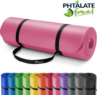 Produktbild von TRESKO Podložka na jogu Fitness podložka Gymnastická podložka Pilates 185x60x1,0cm Ružová farba