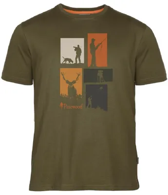 Produktbild von Pinewood 5476 Hunting T-Shirt Olive Melange (148) XL