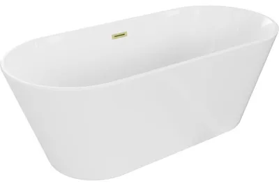 Obrázek produktu pro Mexen Flavia volně stojící vana 170 x 75 cm, bílá, zlatý kartáčovaný přepad - 54031708000-55