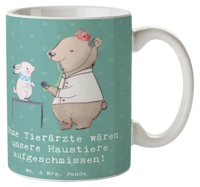 Produktbild von Mr. & Mrs. Panda Kaffeetasse Tierarzt Helden - Meeresbrise - Geschenk, Routineuntersuchung, Bedeutung, Berufsprodukte, Becher, Liebe zum Tier, Berufsalltag, Kaffeebecher