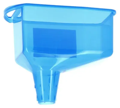 Imagen del producto de Embudo grande de vertido, modelo 300608, con dimensiones de 150 mm y 90 mm, fabricado en plástico, con diámetros de 26 mm y 24 mm
