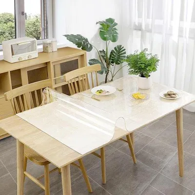 Produktbild von Tischschutzfolie Transparent mit 45° abgeschrägten Rändern 100 x 70 cm