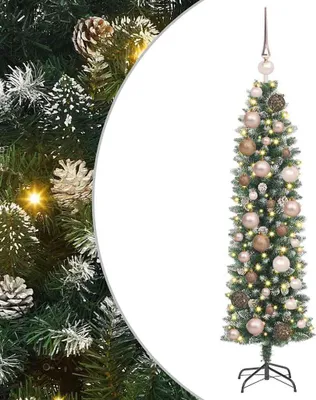 Obrázok produktu pre vidaXL Umelý tenký vianočný stromček zeleno-biely 120 cm