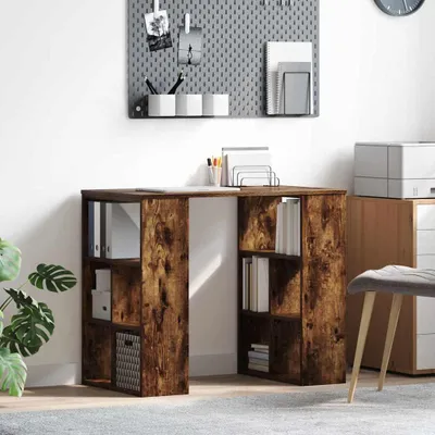 Immagine prodotto di Maison Exclusive - Scrivania in legno impiallacciato di quercia affumicata, 90 x 50 x 75 cm