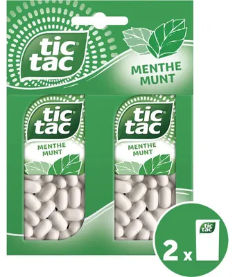 Produktbild von Tic Tac Duo Pack Minze 2 x 49 g, erfrischende Minz-Bonbons, 98 g Gesamt