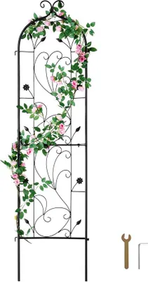 Obrázok produktu pre 152,4 x 38,1 cm Kovová záhradná opora pre popínavé rastliny, pre ruže, uhorky, plamienky, terasy