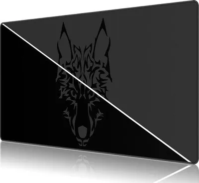 Zdjęcie produktu dla Czarna podkładka pod mysz z mikrofibry z obszytymi krawędziami, antypoślizgowa, 90 x 40 cm