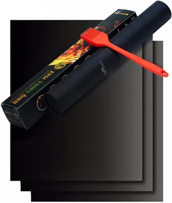 Produktbild von Grillmatte Antihaftbeschichtung 40 x 33 cm, für Gasgrill, schwarz, wiederverwendbar, für BBQ