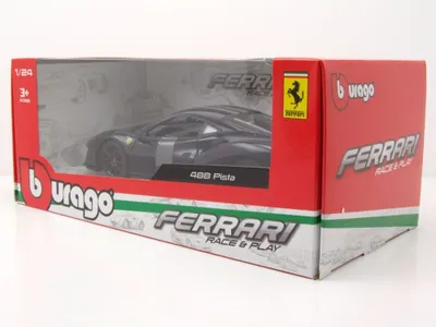 Zdjęcie produktu dla BBURAGO Ferrari 488 Pista 1:24 blau, Model samochodu sportowego, Wstępnie zmontowany, 1:24, Ferrari 488 Pista, Każda płeć, Metal, Plastik