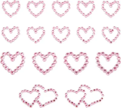 Produktbild von Oblique Unique 16 Herz Sticker Strass Steine Aufkleber Hochzeit Deko - rosa