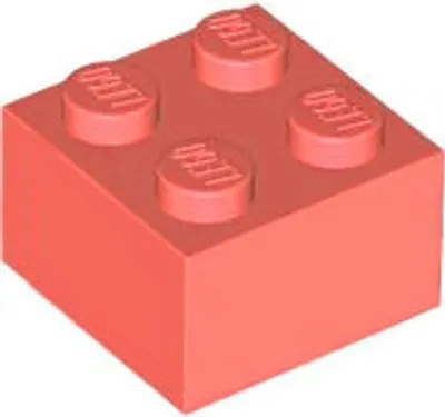 Image de 1 pièce LEGO, pièce c. 3003 en corail (coral)