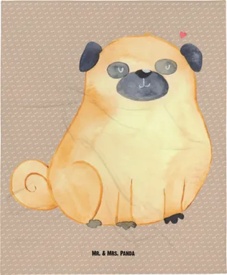Produktbild von Mr. & Mrs. Panda Plaid Mops - Hundeglück - Geschenk, Kinderwagendecke, Erstlingsdecke, Fleecedecke, Hund, Schlummerdecke, Vierbeiner, Knuffig, Sprüche, Kinderdecke, Liebe