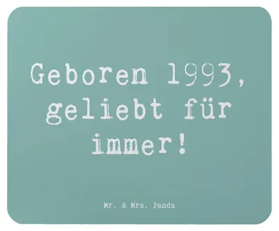 Produktbild von Mr. & Mrs. Panda Mauspad Spruch 1993 Geburtstag - Meeresbrise - Geschenk, Nostalgie, Jubiläum, liebevolle Geschenke, besondere Anlässe, Mouse Pad, Happy Birthday, Geboren