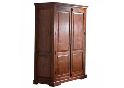 Image de MASSIVMOEBEL24 | Armoire penderie 140x65 Acacia laqué Nougat OXFORD #437