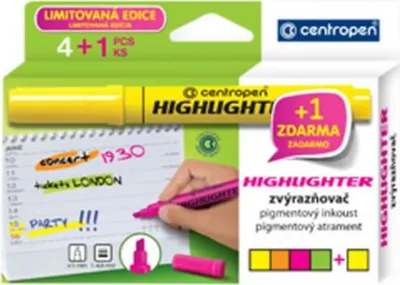 Obrázok produktu pre Zvýrazňovač Centropen 8552, sada 4 farieb