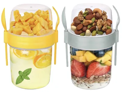 Produktbild von Set mit 2 wiederverwendbaren Joghurtgläsern, 650 ml