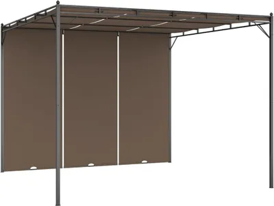 Produktbild von vidaXL Gartenpavillon mit Seitenvorhang 3x3x2,25 m Taupe