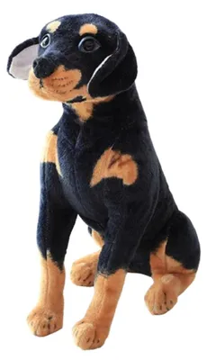 Image de Peluche chien Rottweiler, 75 cm. Peluche réaliste, jouet pour enfants