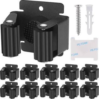 Produktbild von 10 Stück Gerätehalter, Besenhalterung Wand, Besenhalter Wand, Gartengerätehalter, Edelstahl Wandhalterung für Wischmopp, Besen, Schaufel, Werkzeuge