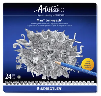 Produktbild von STAEDTLER Mars Lumograph 100 Zeichenbleistift Metalletui mit 24 Härtegraden
