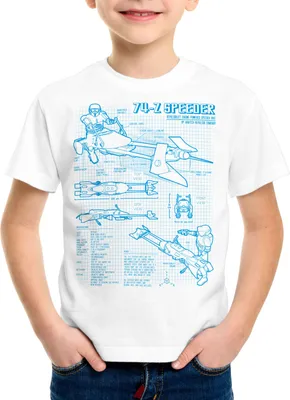 Produktbild von style3 74-Z Speeder Bike Kinder T-Shirt blaupause endor