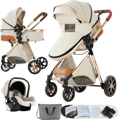 Immagine prodotto di Passeggino, sistema di viaggio 3 in 1, telaio leggero, bianco