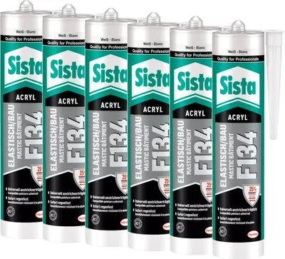 Produktbild von Sista F134 Elastisch/Bau weiß, 6x 300ml