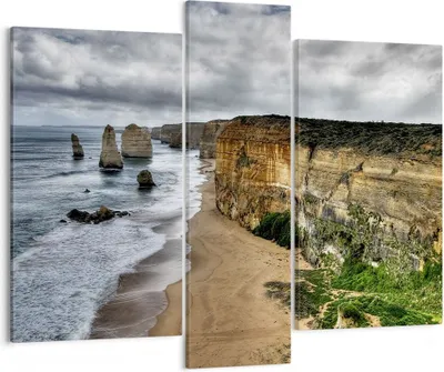 Produktbild von Bild auf Leinwand - Leinwandbild - Strand Ozean Landschaft - 95x80cm - Wand Bild - Wanddeko - Leinwanddruck - Bilder - Kunstdruck - Wanddekoration - Leinwand bilder - Wandkunst - CB95x80-0141