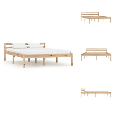 Zdjęcie produktu dla vidaXL Łóżko z litego drewna sosnowego 140x200 cm - Łóżka i ramy łóżek