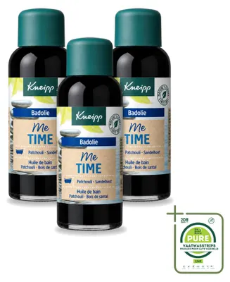 Imagen del producto de 3 unidades de aceite de baño Kneipp "Me-Time" - Patchouli y sándalo - 100 ml - Pack grande