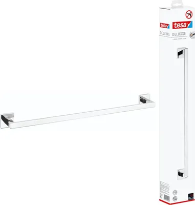 Produktbild von tesa Deluxxe Handtuchstange inkl. Klebelösung silber