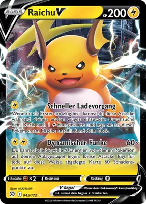 Produktbild von Raichu V Schwert & Schild Strahlende Sterne 45/172 Sammelkarten Pokemon Einzelkarten 1 Stück