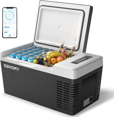 Produktbild von Kompressor Kühlbox 18L, Auto-Kühlschrank -20?20?, Tragbarer Kühlschrank 12/24V DC 100-240V AC, Tragbarer Gefrierschrank mit WiFi-APP-Steuerung für Camping, Reisen, Boot