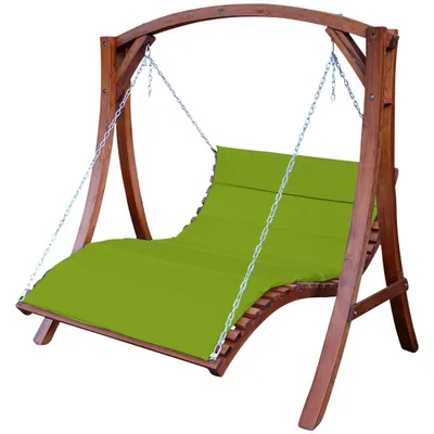 Produktbild von ALEOS. Design Hollywoodliege Hollywoodschaukel Aruba-OD aus Holz Lärche ohne Dach GRÜN