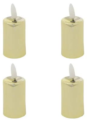 Immagine prodotto di Set di 4 candele votive a LED in metallo dorato - Atmosphera, arredamento per la casa