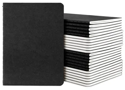 Immagine prodotto di Quaderno A6 a righe, confezione da 24 pezzi, dimensioni 10x14 cm, carta da 100 GSM, 60 pagine, colore nero