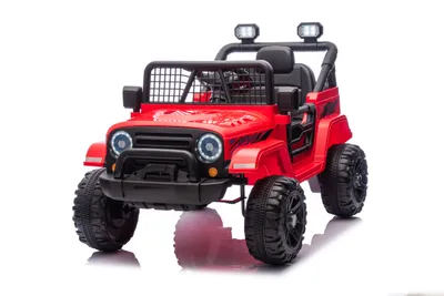 Produktbild von FCH Elektroauto für Kinder, kinder elektroauto mit 2,4-GHz-Fernbedienung, LED-Licht, Musik und USB, 12-V-Doppelantrieb (rot)