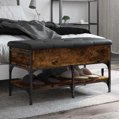 Obrázek produktu pro Lavice na boty kouřový dub 82x42x45 cm materiál na bázi dřeva