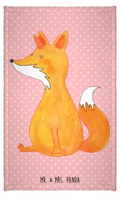 Produktbild von Mr. & Mrs. Panda Handtuch Einhorn Fuchs - Rot Pastell - Geschenk, Klein, gäste wc, Frotteetuch, Füchse, badezimmer, Unicorn, Design, Unicorns, Fuchshörnchen, Einhörner