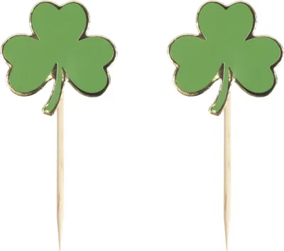 Produktbild von 10 Kleeblatt Holzspieße St. Patricks Day 8 x 5cm - Einheitsgröße