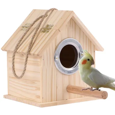 Produktbild von Holz Nistkasten für Ziervögel, Sittich Nistkasten 15×13×16,7 cm, belüftet, leicht zu reinigen, für Käfig & Voliere